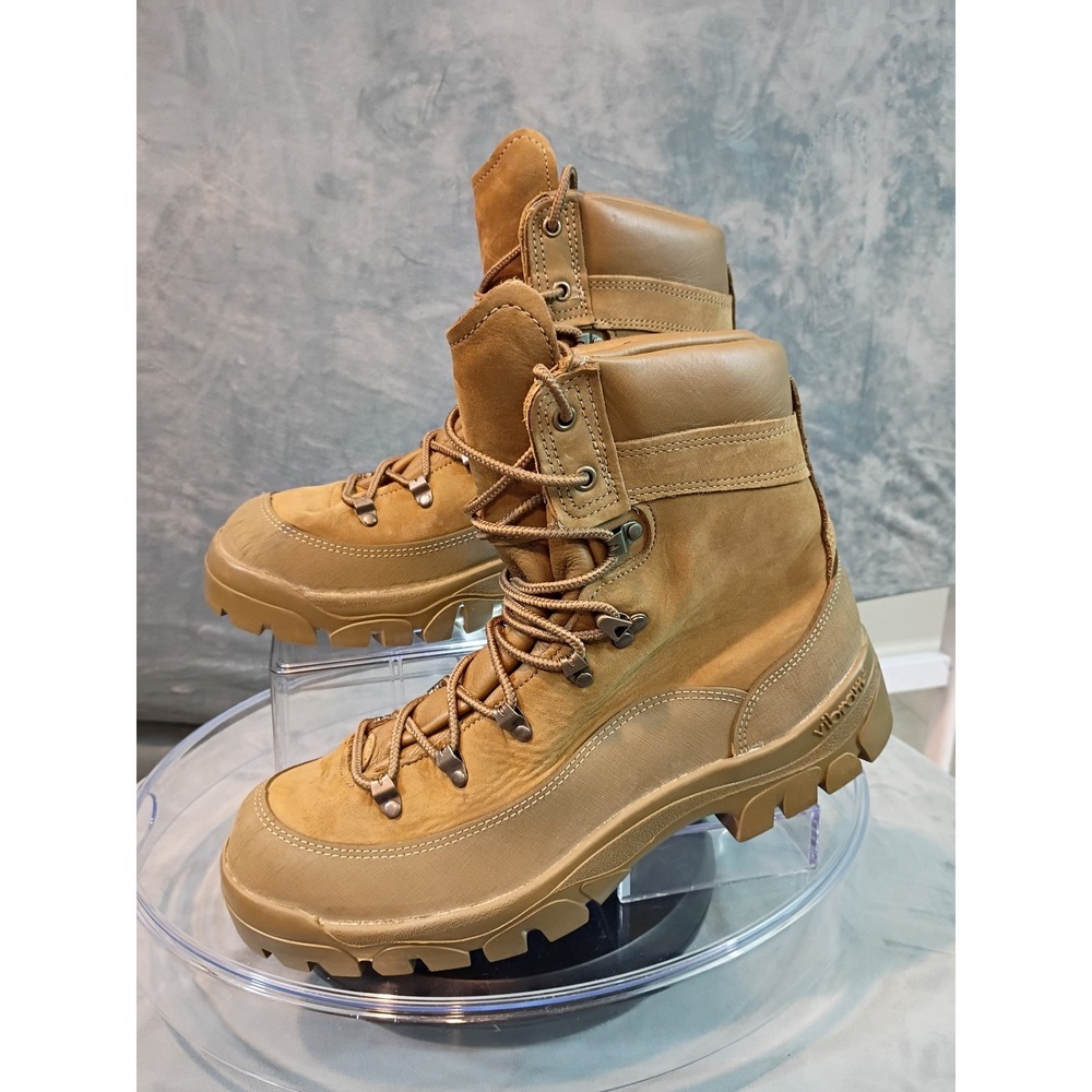Belleville MCB 950 Mountain Combat Boots Tan Leather Vibram Mens 10.5 W USA Made